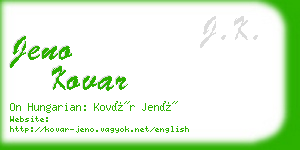jeno kovar business card
